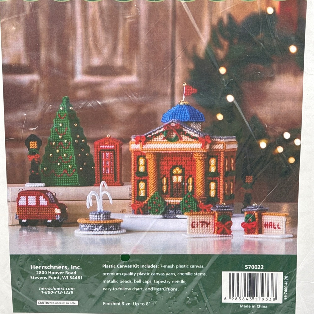 Herrschners Christmas Village City Hall Plastic Canvas Kit 570022 Multicolor OS